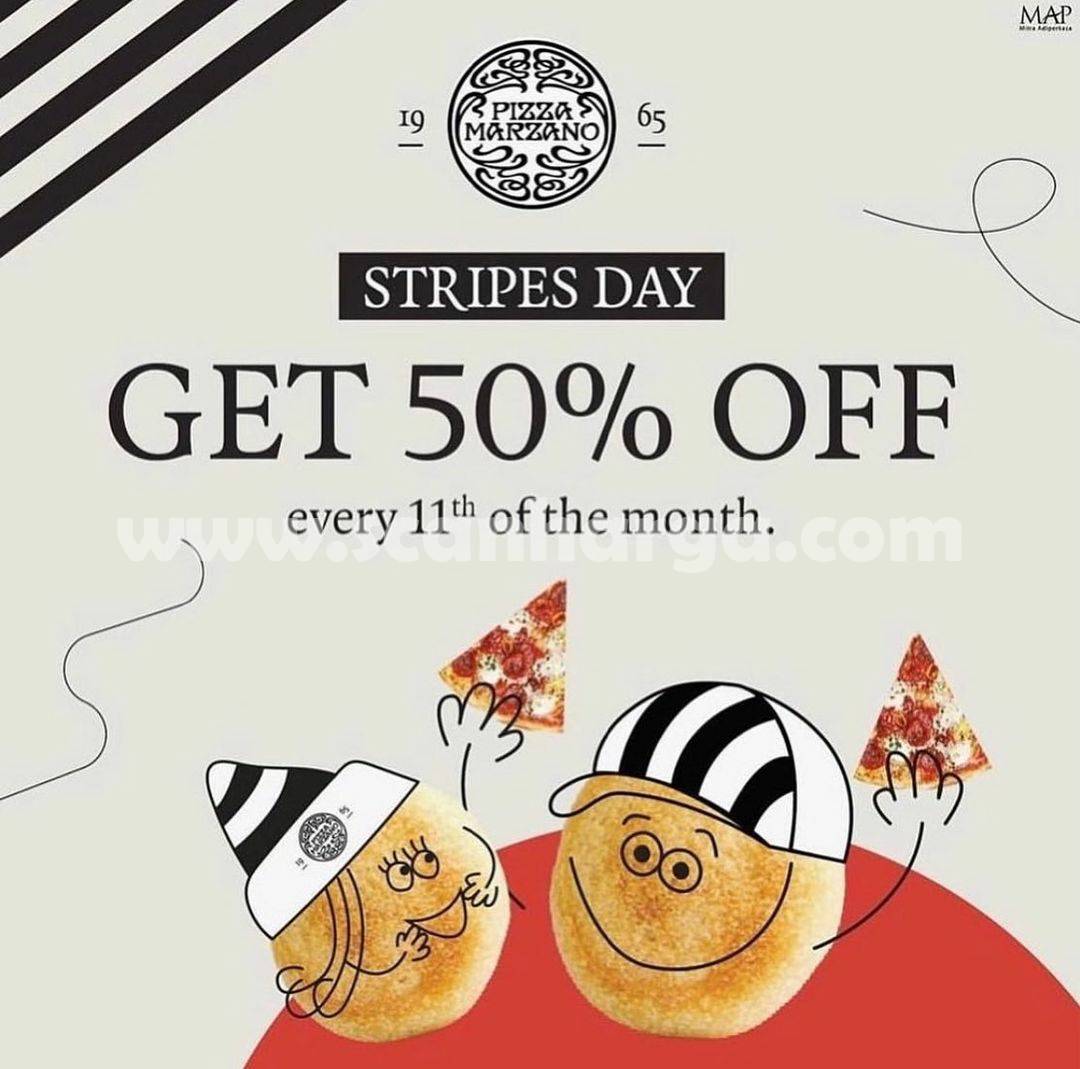 PIZZA MARZANO Promo STRIPES DAY – Discount 50% Off All Menu